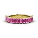 1 - Alaya Emerald Cut Pink Sapphire 14 Stone Wedding Band 