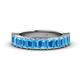 1 - Alaya Emerald Cut Blue Topaz 14 Stone Wedding Band 