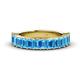 1 - Alaya Emerald Cut Blue Topaz 14 Stone Wedding Band 