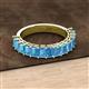 3 - Alaya Emerald Cut Blue Topaz 14 Stone Wedding Band 