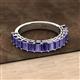 3 - Alaya Emerald Cut Iolite 14 Stone Wedding Band 