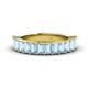 1 - Alaya Emerald Cut Aquamarine 14 Stone Wedding Band 