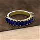 3 - Alaya Emerald Cut Blue Sapphire 14 Stone Wedding Band 