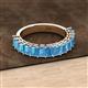 3 - Alaya Emerald Cut Blue Topaz 14 Stone Wedding Band 