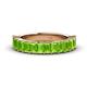 1 - Alaya Emerald Cut Peridot 14 Stone Wedding Band 