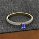2 - Serina Classic Emerald Cut Tanzanite and Round Diamond 3 Row Shank Engagement Ring 