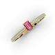 3 - Serina Classic Emerald Cut Pink Tourmaline and Round Diamond 3 Row Shank Engagement Ring 