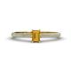 1 - Serina Classic Emerald Cut Citrine and Round Diamond 3 Row Shank Engagement Ring 