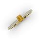 3 - Serina Classic Emerald Cut Citrine and Round Diamond 3 Row Shank Engagement Ring 
