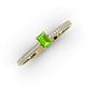 3 - Serina Classic Emerald Cut Peridot and Round Diamond 3 Row Shank Engagement Ring 