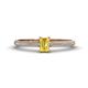 1 - Serina Classic Emerald Cut Yellow Sapphire and Round Diamond 3 Row Shank Engagement Ring 