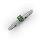 3 - Serina Classic Emerald Cut Lab Created Alexandrite and Round Diamond 3 Row Shank Engagement Ring 
