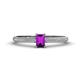 1 - Serina Classic Emerald Cut Amethyst and Round Diamond 3 Row Shank Engagement Ring 