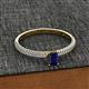 2 - Serina Classic Emerald Cut Blue Sapphire and Round Diamond 3 Row Shank Engagement Ring 