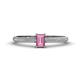 1 - Serina Classic Emerald Cut Pink Sapphire and Round Diamond 3 Row Shank Engagement Ring 