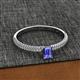 2 - Serina Classic Emerald Cut Tanzanite and Round Diamond 3 Row Shank Engagement Ring 