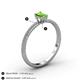 4 - Serina Classic Emerald Cut Peridot and Round Diamond 3 Row Shank Engagement Ring 