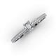 3 - Serina Classic Emerald Cut Lab Grown and Round Mined Diamond 3 Row Shank Engagement Ring 