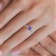 5 - Serina Classic Emerald Cut Tanzanite and Round Diamond 3 Row Shank Engagement Ring 