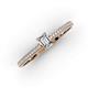 3 - Serina Classic Emerald Cut Lab Grown and Round Mined Diamond 3 Row Shank Engagement Ring 