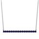 1 - Noya 2.00 mm Round Blue Sapphire Horizontal Bar Pendant Necklace 