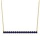 1 - Noya 2.00 mm Round Blue Sapphire Horizontal Bar Pendant Necklace 