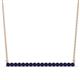 1 - Noya 2.00 mm Round Blue Sapphire Horizontal Bar Pendant Necklace 