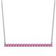 1 - Noya 2.00 mm Round Pink Sapphire Horizontal Bar Pendant Necklace 