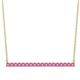 1 - Noya 2.00 mm Round Pink Sapphire Horizontal Bar Pendant Necklace 