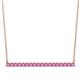 1 - Noya 2.00 mm Round Pink Sapphire Horizontal Bar Pendant Necklace 
