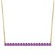 1 - Noya 2.00 mm Round Amethyst Horizontal Bar Pendant Necklace 