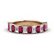1 - Alaya Emerald Cut Ruby and Diamond 14 Stone Wedding Band 