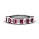 1 - Alaya Emerald Cut Pink Tourmaline and Diamond 14 Stone Wedding Band 