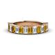 1 - Alaya Emerald Cut Citrine and Diamond 14 Stone Wedding Band 
