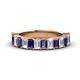 1 - Alaya Emerald Cut Iolite and Diamond 14 Stone Wedding Band 