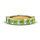 1 - Alaya Emerald Cut Peridot and Diamond 14 Stone Wedding Band 