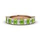 1 - Alaya Emerald Cut Peridot and Diamond 14 Stone Wedding Band 