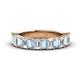 1 - Alaya Emerald Cut Aquamarine and Diamond 14 Stone Wedding Band 