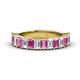 1 - Alaya Emerald Cut Pink Sapphire and Diamond 14 Stone Wedding Band 