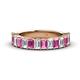 1 - Alaya Emerald Cut Pink Sapphire and Diamond 14 Stone Wedding Band 