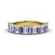 1 - Alaya Emerald Cut Tanzanite and Diamond 14 Stone Wedding Band 