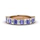1 - Alaya Emerald Cut Tanzanite and Diamond 14 Stone Wedding Band 
