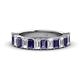 1 - Alaya Emerald Cut Iolite and Diamond 14 Stone Wedding Band 