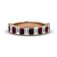 1 - Alaya Emerald Cut Red Garnet and Diamond 14 Stone Wedding Band 