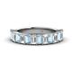 1 - Alaya Emerald Cut Aquamarine and Diamond 14 Stone Wedding Band 