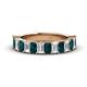 1 - Alaya Emerald Cut London Blue Topaz and Diamond 14 Stone Wedding Band 