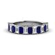 1 - Alaya Emerald Cut Blue Sapphire and Diamond 14 Stone Wedding Band 