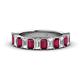 1 - Alaya Emerald Cut Ruby and Diamond 14 Stone Wedding Band 
