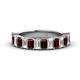 1 - Alaya Emerald Cut Red Garnet and Diamond 14 Stone Wedding Band 