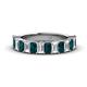 1 - Alaya Emerald Cut London Blue Topaz and Diamond 14 Stone Wedding Band 